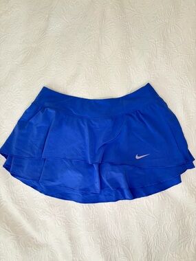 Nike Blue Layered Ruffle Tennis Skirt with under Shorts (Sqorts)